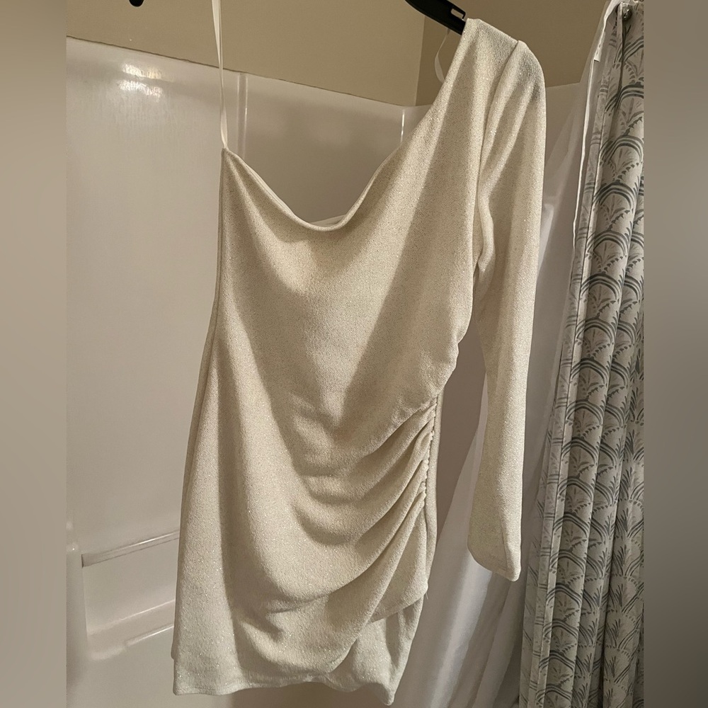 City Studio Cream Textured Dress